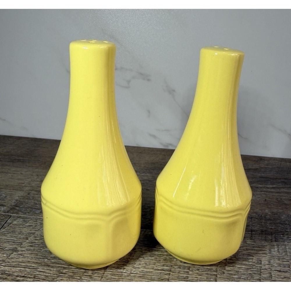 Vintage 6" Tall Buttercup Yellow Federalist Salt&Pepper  Shakers, Japan